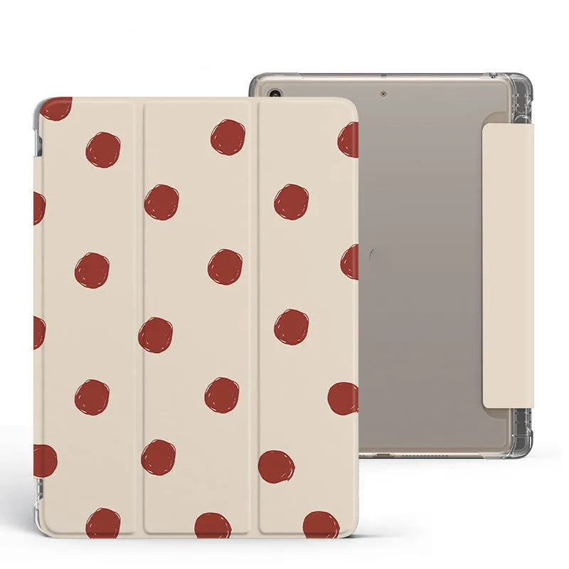 Flip tri-fold silicone tablet case for iPad 10.2 inch with imitation leather exterior and pen slot