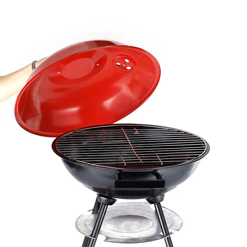 Portable 14-inch iron barbecue oven with apple stove design