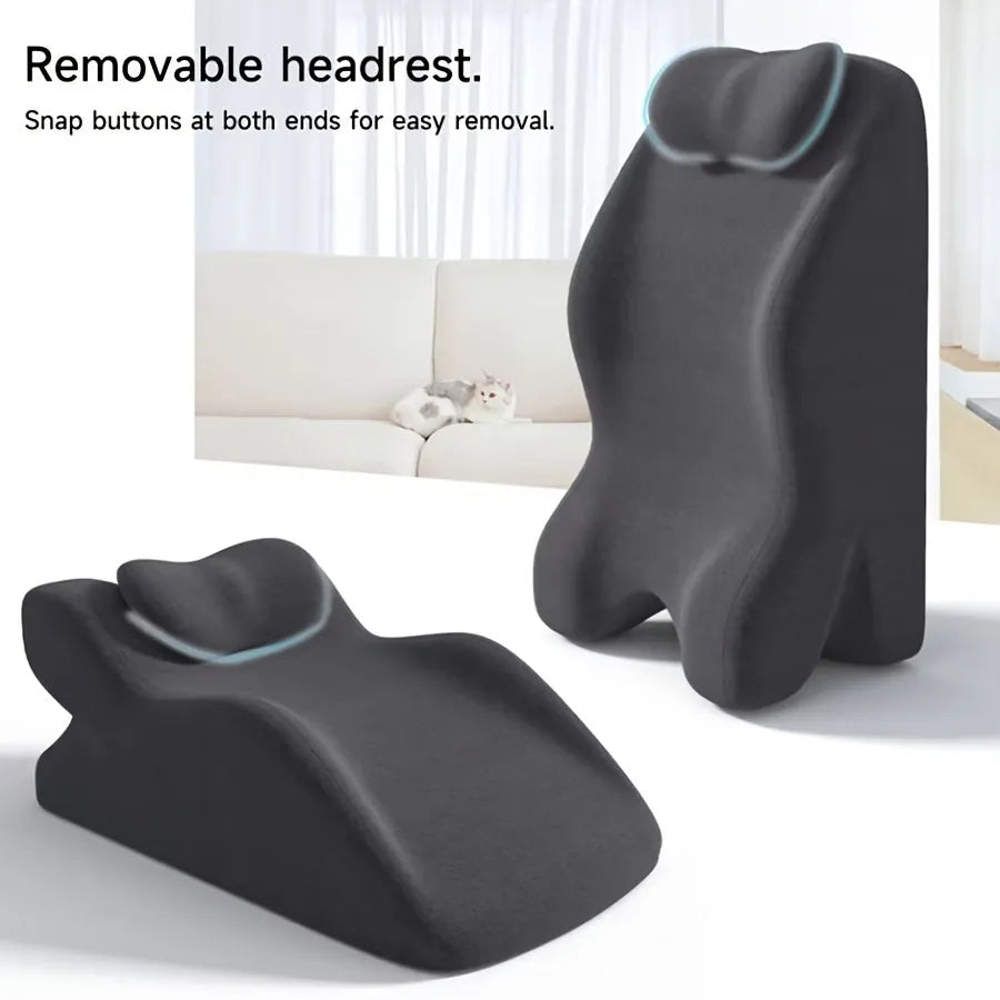 Specialty pillow for stomach sleepers in prone position with book and phone