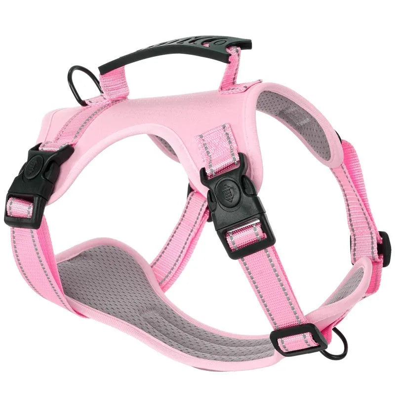 Polyester dog chest harness traction rope in multiple colours and sizes for secure walking control