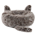 Cloth round pet nest for rabbit or small dog, available in 40cm to 80cm sizes and nine colours including dark grey and beige.
