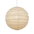Japanese-style rice paper pendant chandelier in a living room setting.