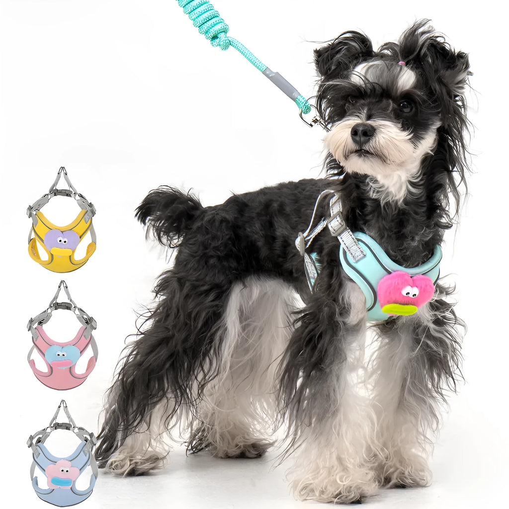 No pull dog harness with multifunction leash in blue, step-in design, reflective stitching, for medium dogs