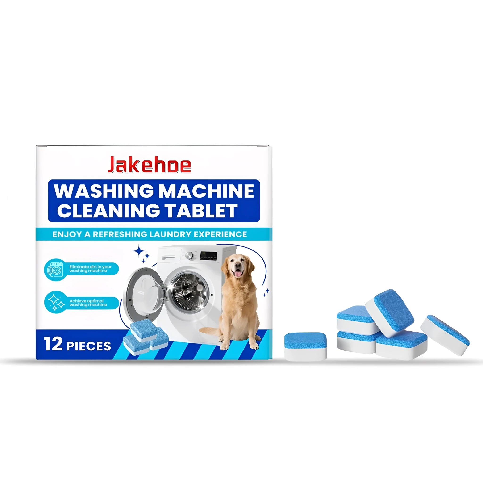 12 washing machine cleaning tablets for descaling and appliance maintenance