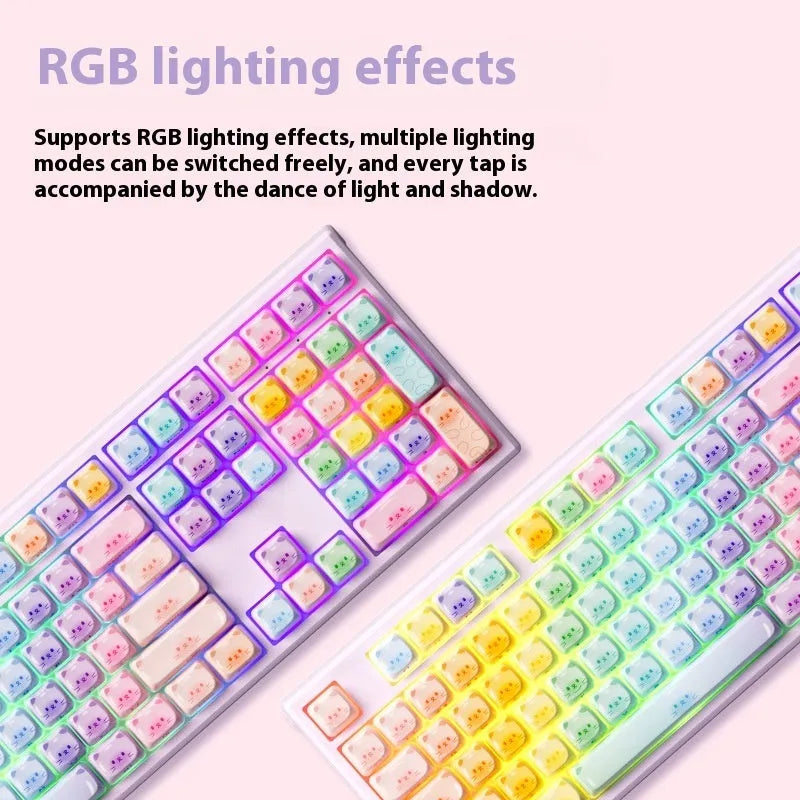 MG108B colour Sugar Cat design Bluetooth mechanical keyboard with piano switches