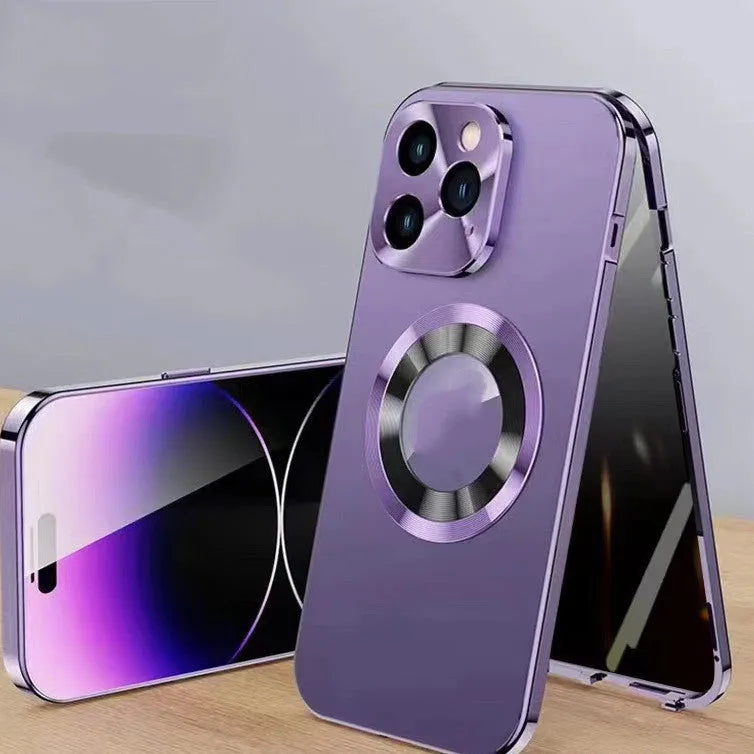 Magnetic iPhone case with metal clip and privacy screen in multiple colour options
