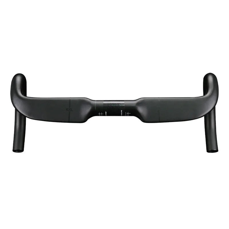 Carbon fibre road bike handlebar with double line graphics in black or red colour options