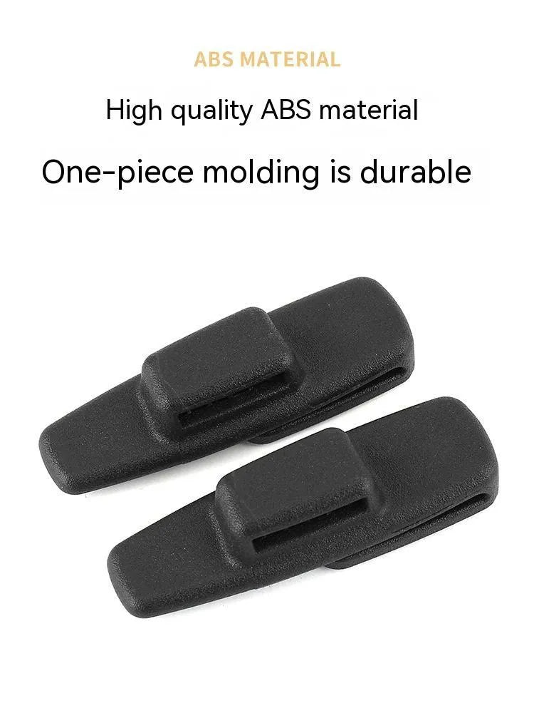 Black ABS plastic car seat belt stopper clip set with two pieces in OPP packaging