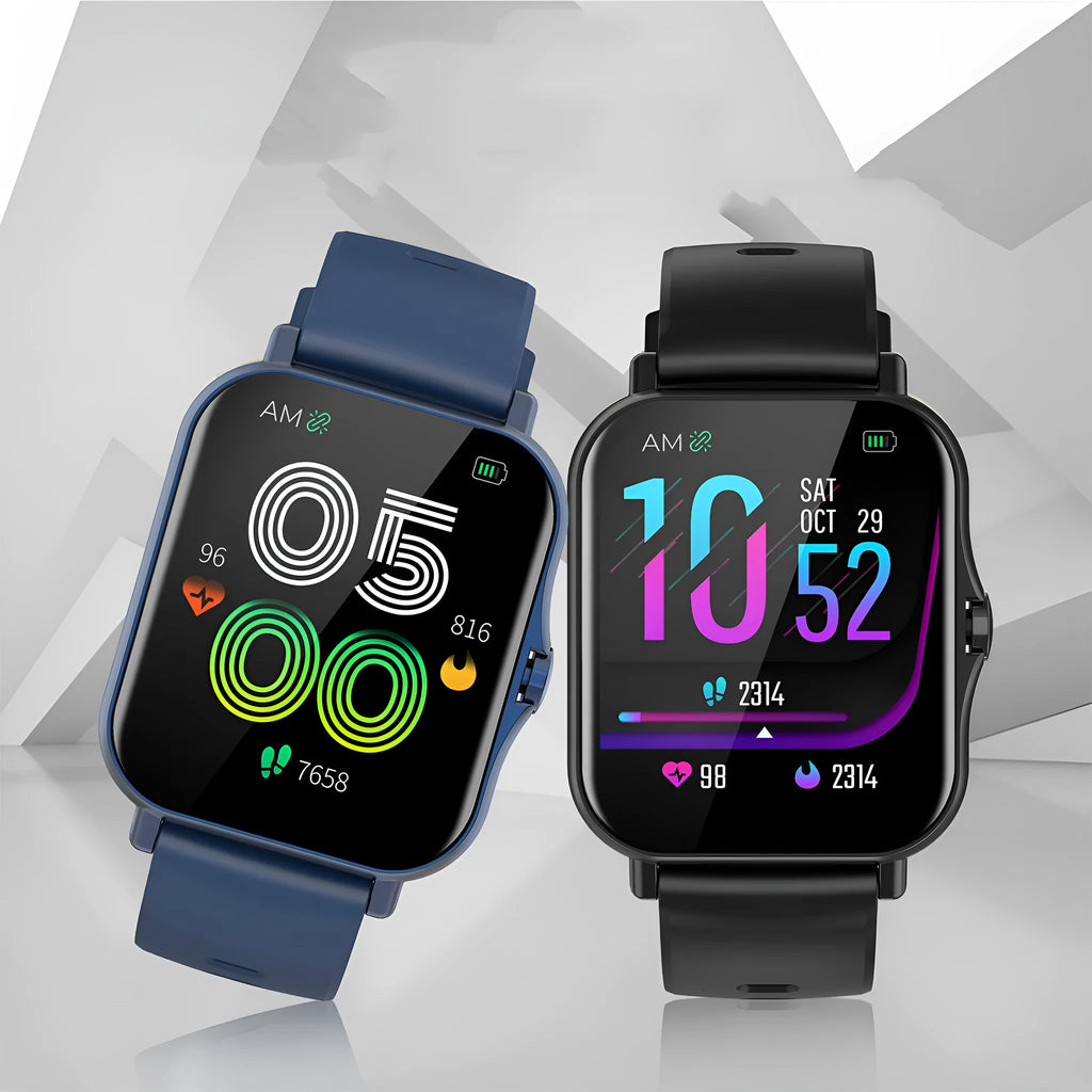 W10 Bluetooth smart watch for heart rate monitoring in black, shown on a wrist.