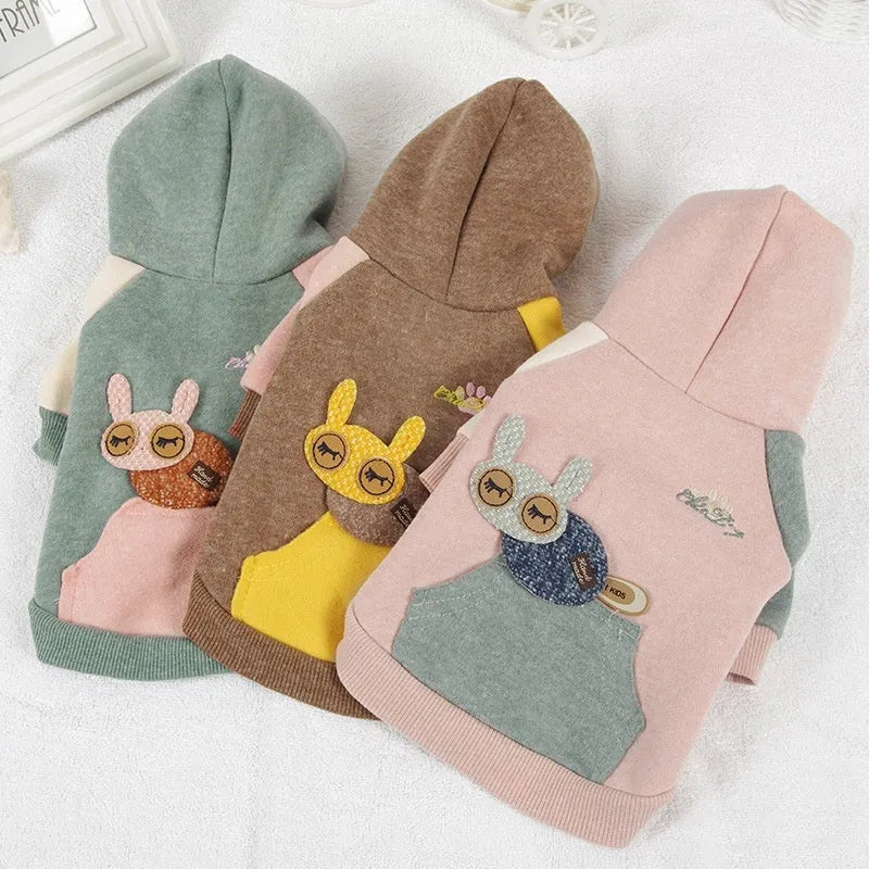 Brown cotton dog sweatshirt for pets on a mannequin, showing casual leisure style.