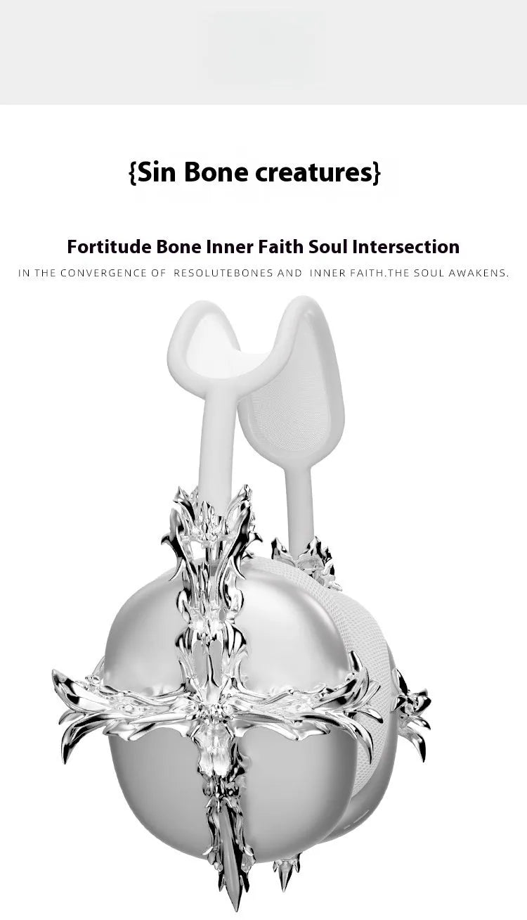 Hard resin Gothic cross design headphone cover for Apple AirPods Max in black or silver options