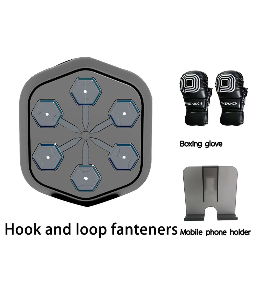 Black smart music boxing machine with Bluetooth connection and 550mm length