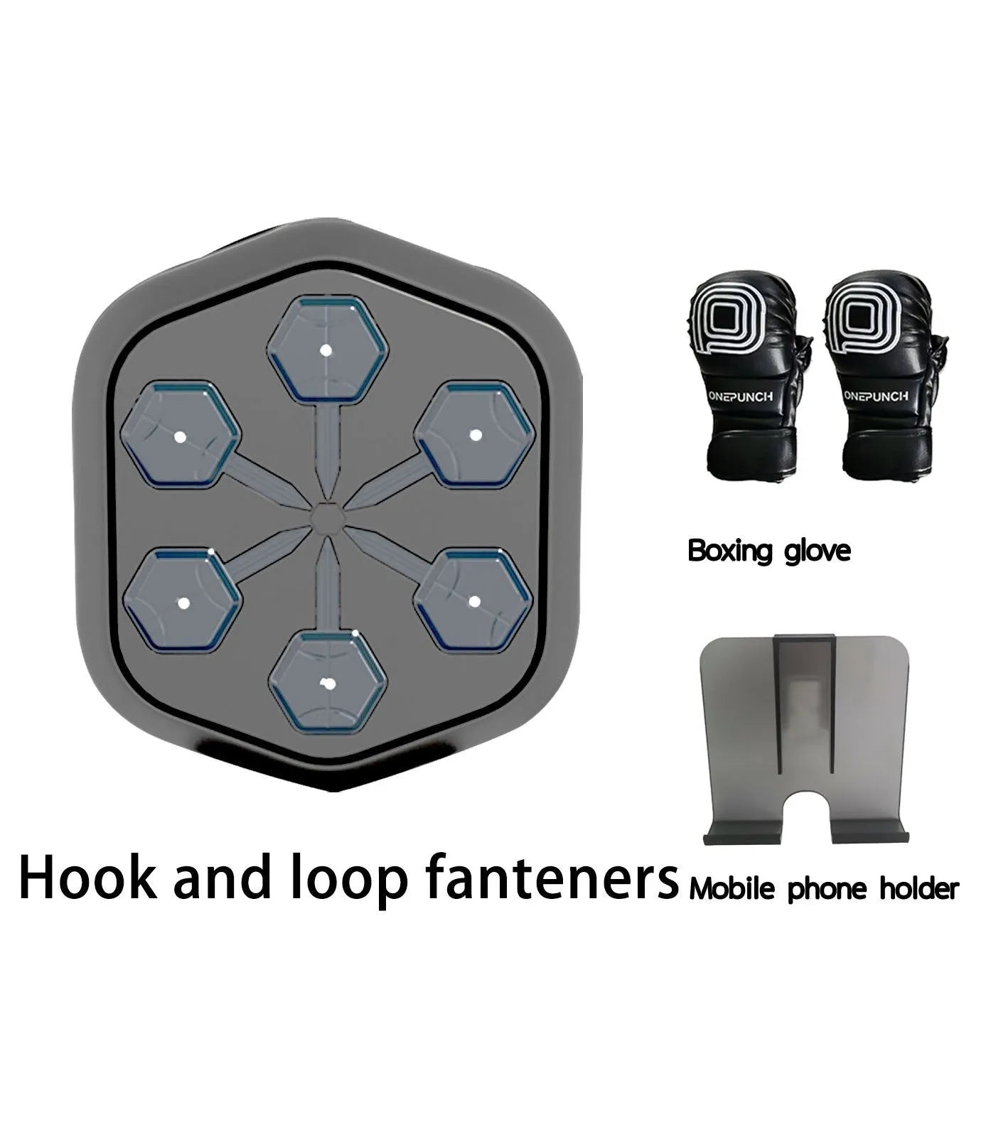 Black smart music boxing machine with Bluetooth connection and 550mm length