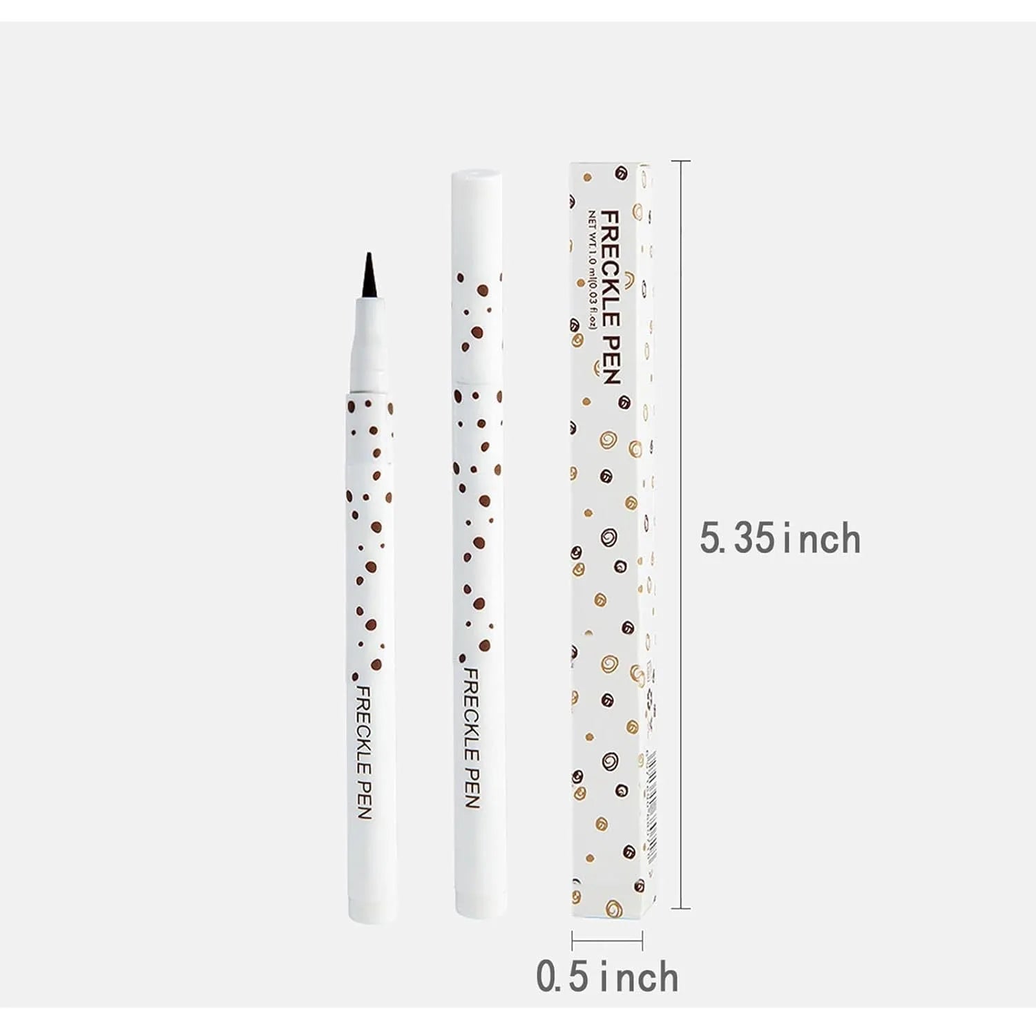 Dark brown freckle pen with precision tip for natural-looking waterproof makeup application