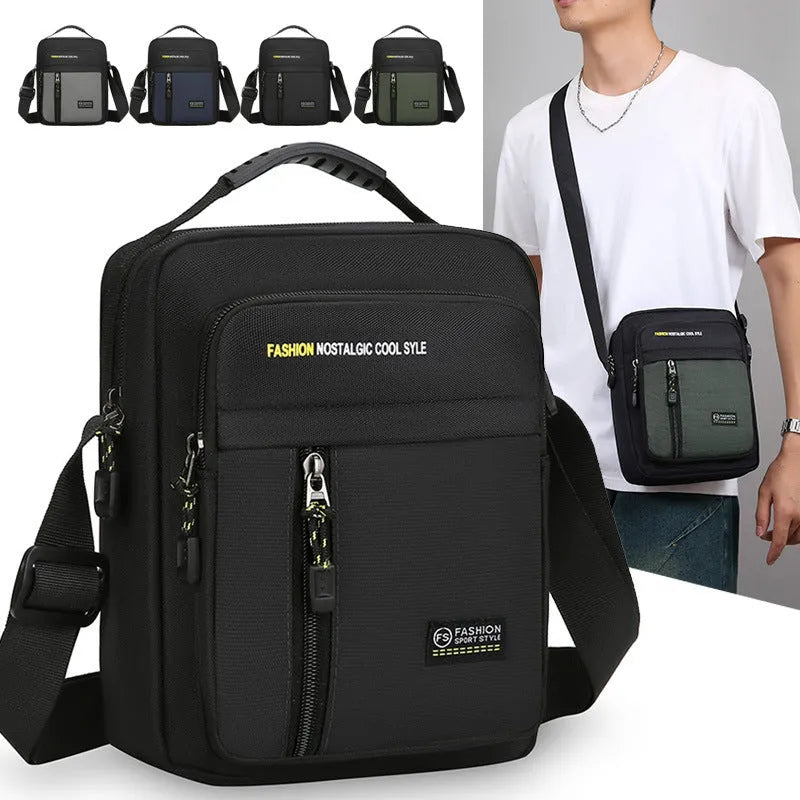 Men's casual nylon one shoulder messenger bag in a choice of colours