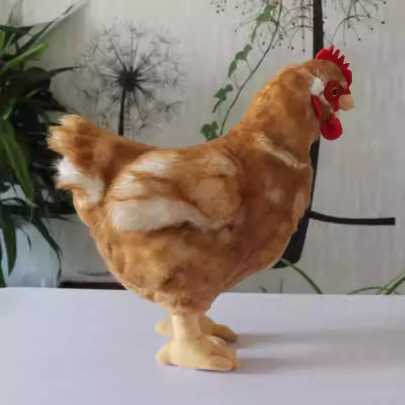 Large simulation hen plush toy pillow with PP cotton filler, 35 cm from mouth to tail, chicken style