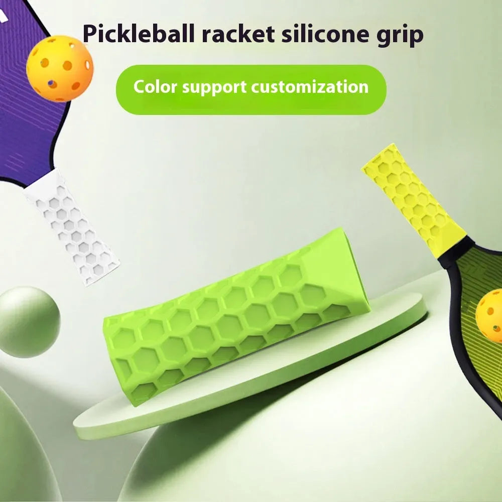 Silicone non-slip sweat-absorbent case for tennis and table tennis peak rackets, 12x4x3cm, in white black grey or rose.