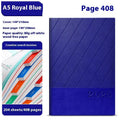 A5 PU leather business notebook in selected colour, open on 80g paper with 408 pages.