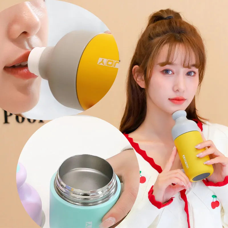 Mini contrast colour vacuum cup in blue or pink, 304 stainless steel insulated tumbler, 220ml or 360ml capacity