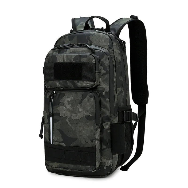 Large 20-35 litre outdoor hiking backpack in a solid colour, made from Derm material.