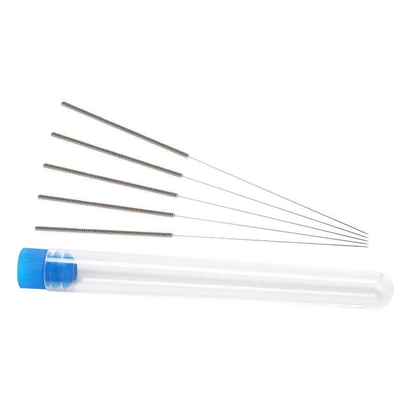 Pack of Mk8 E3D 3D printer nozzle cleaning needles in five different diameter sizes.