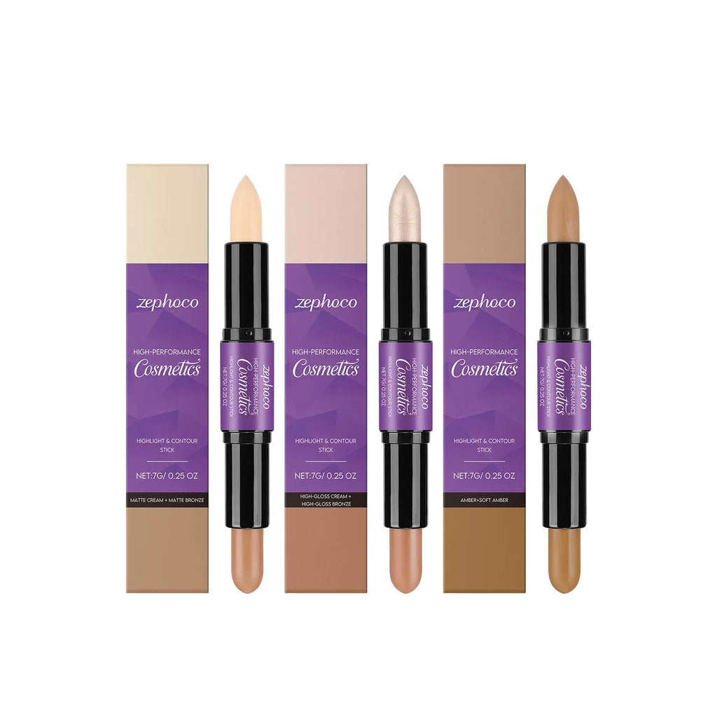 ZEPHOCO 2-in-1 cream highlight contour stick in 7g with three colour options