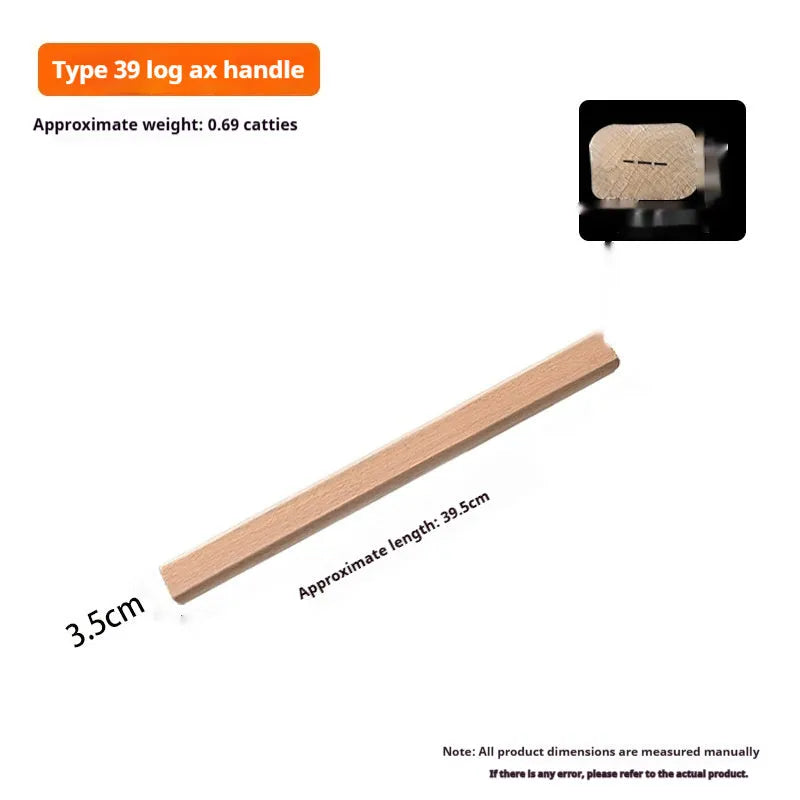 Unfinished locust wood tool replacement handle for axes, sickles, and hoes showing wood grain