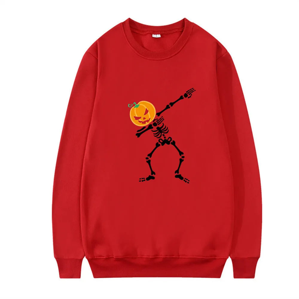 Women's printed long sleeve crew neck casual top shown in multiple colour options.