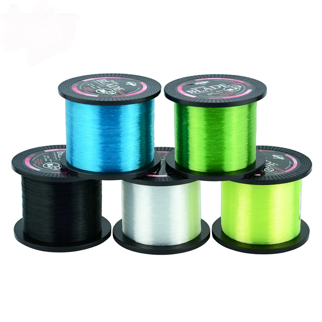 Seaknight1000 M fishing line spool in five colour options with diameter size guide from 0.4 to 8.0 mm