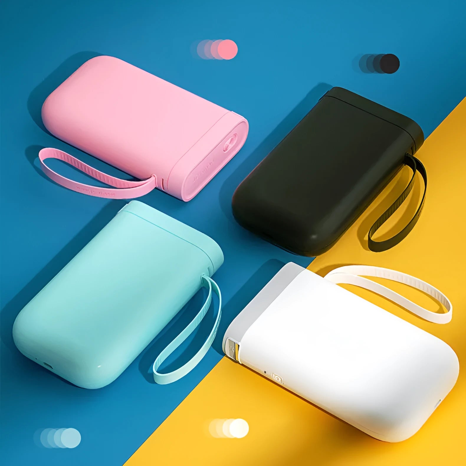 D11 Bluetooth handheld label printer in various colours with thermal paper