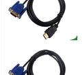 1.8m HDMI to VGA adapter cable with copper wire and injection moulded connectors for computer, projector, or TV.