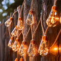 7.5m solar hemp rope globe string lights with 16 lights, remote control, warm or colourful light