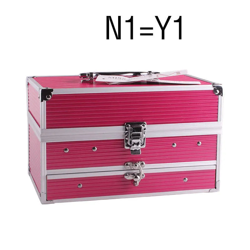 Professional 94 colour eyeshadow palette makeup kit with matt and pearl shades, concealers, lipsticks, and applicators in a two-layer case