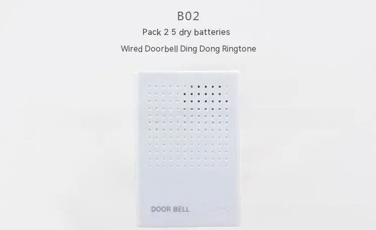 White wired battery-mounted dingdong doorbell with compact 87mm size