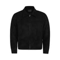 Men’s suede double jacket in black, loose thickened Vinylon fabric with Lycra, daily wear outerwear