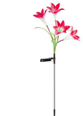 Solar lily flower light 70cm stake with silk cloth head, ABS body, 304 stainless steel ground stake, purple and red options
