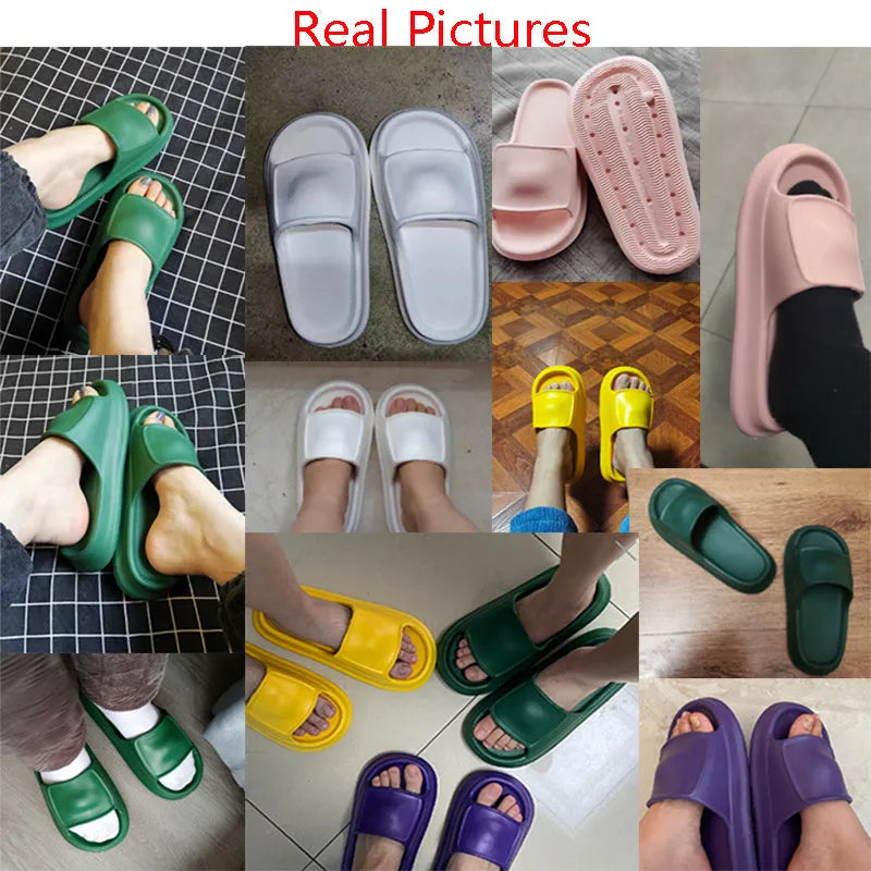 A pair of soft EVA bathroom slippers with a thick, non-slip sole, shown in a choice of colours.