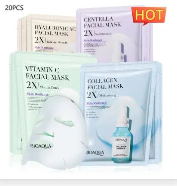 Collagen face mask sheet with hyaluronic acid gel formula in 30g pack