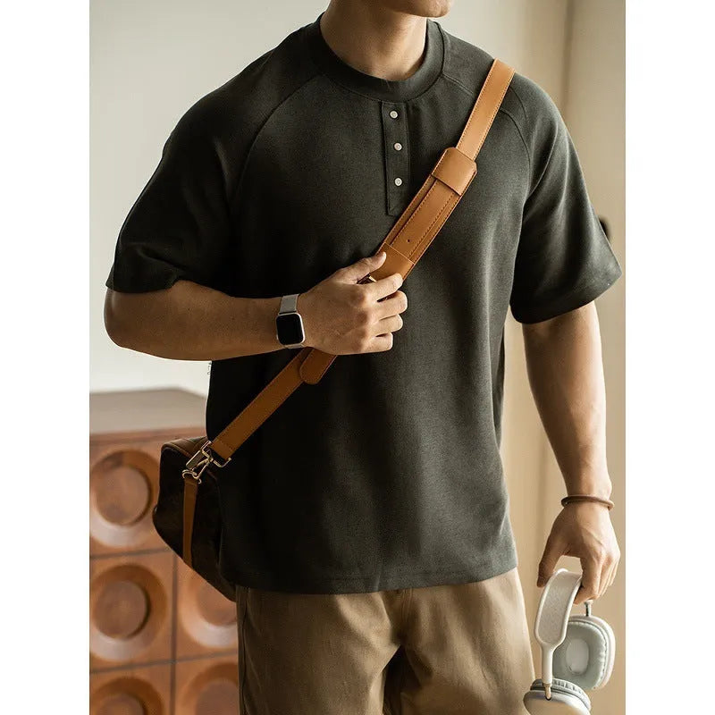 Casual loose terry fabric top with raglan sleeves in smoky grey colour