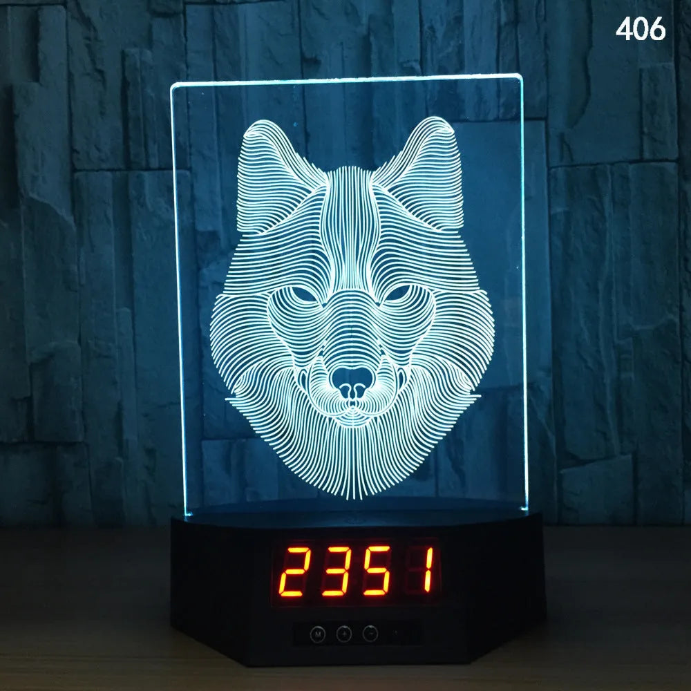 Blue dolphin 3D night light with LED glow on wireless charging base