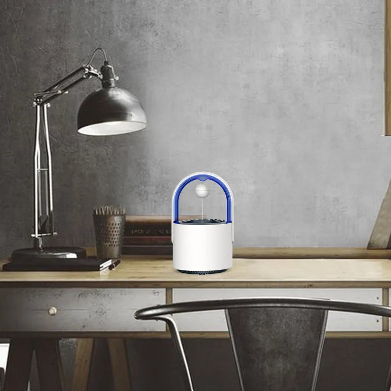 USB mini mosquito repellent lamp with 5W 365nm LED light source, 127x125x202mm, white finish