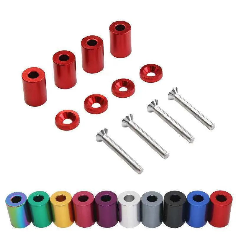 Aluminium alloy racing machine cover hair pack with screws, nuts, washers in black, blue, red colours