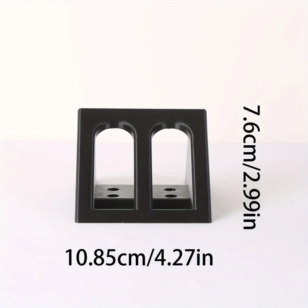Black plastic punk-style pistol stand for replica firearm display