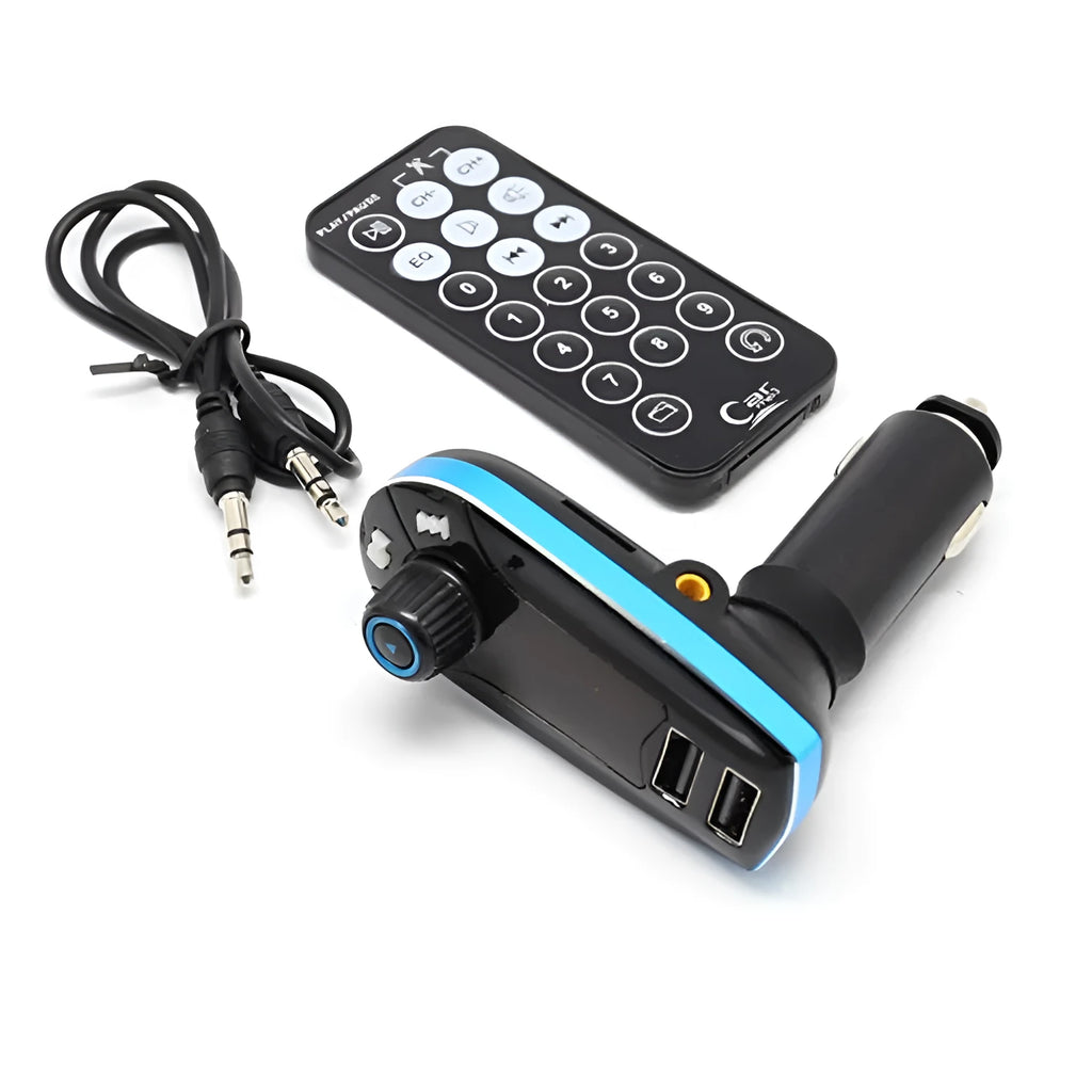 BT618C vehicle Bluetooth MP3 player and FM transmitter with LCD screen on car dashboard