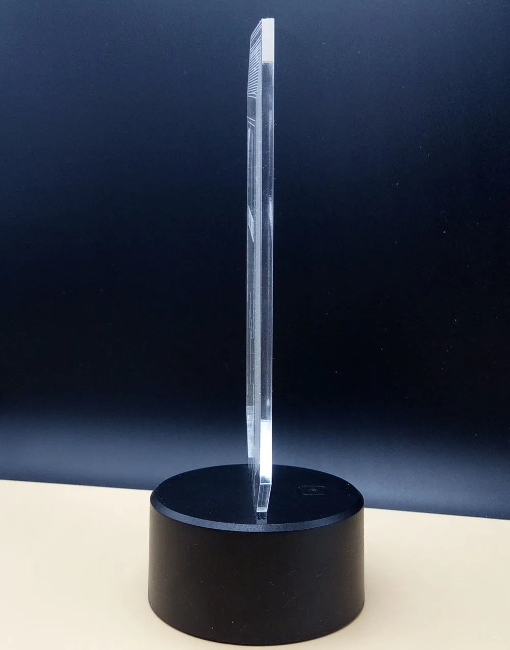 3D rose design LED night light with acrylic panel and ABS base showing multiple colour options.