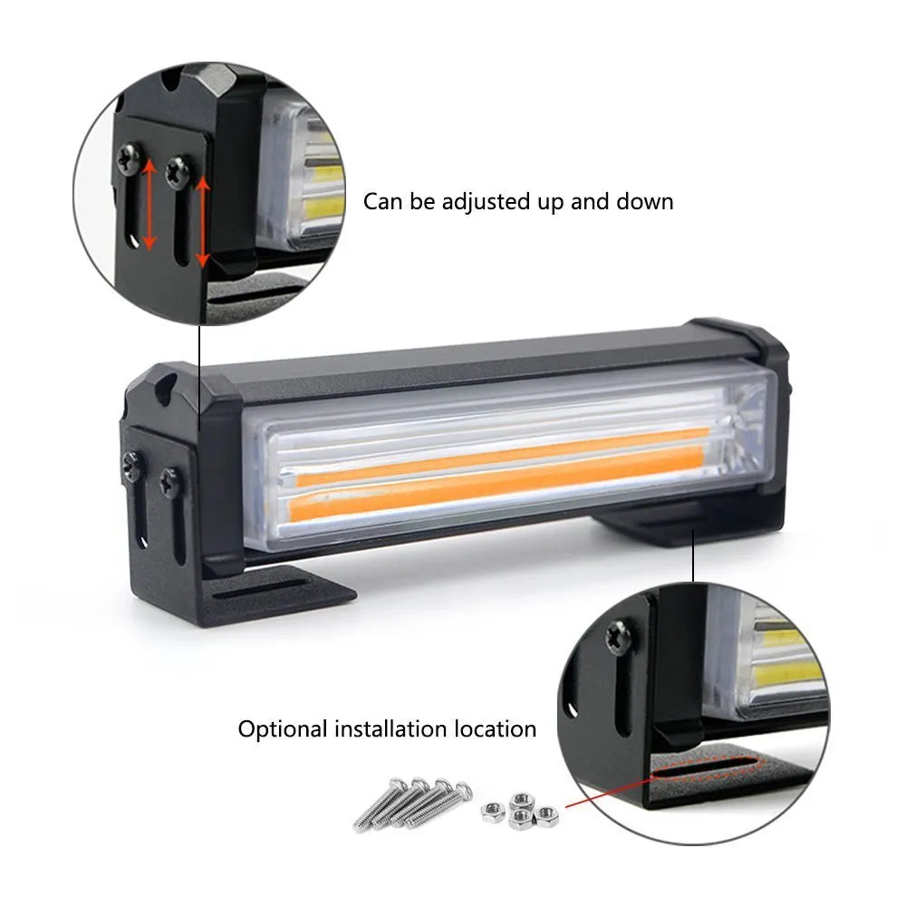 Yellow Drag Two Middle Net vehicle strobe light with aluminium alloy housing and 160mm dimensions