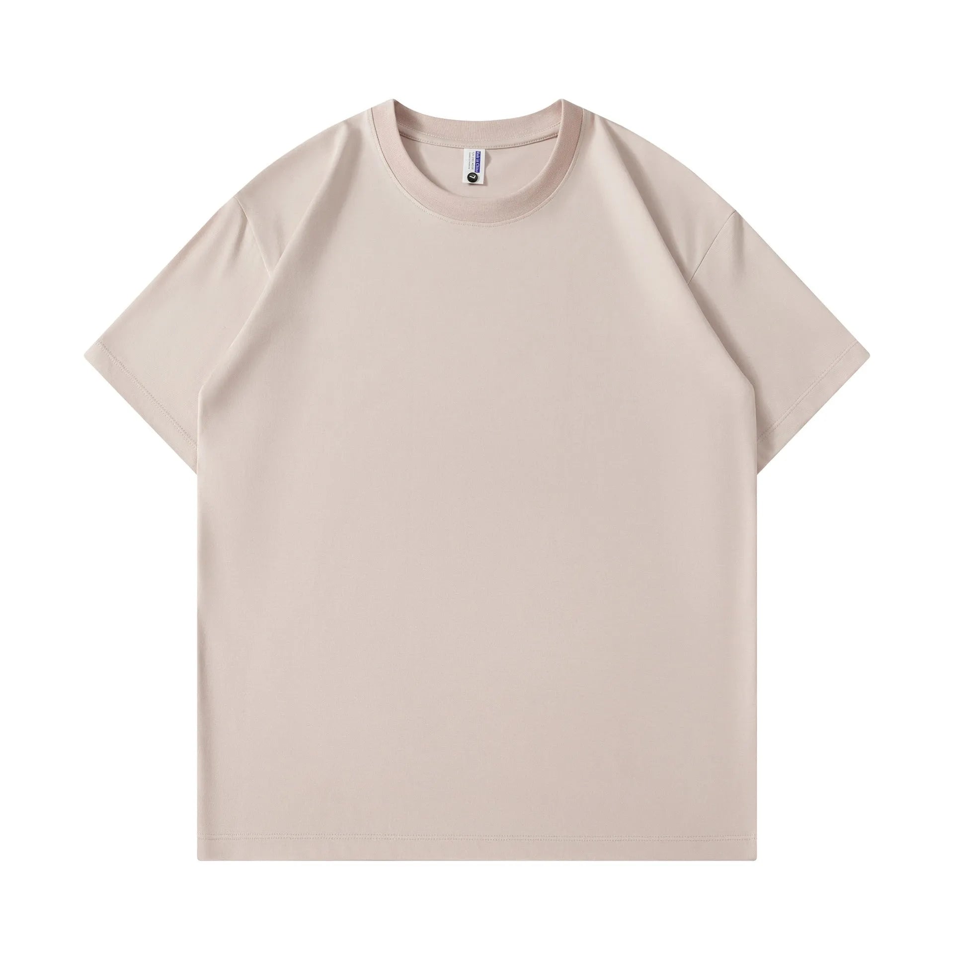 Cotton solid colour loose fit short sleeve T-shirt for men and women