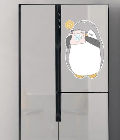 Penguin design magnetic message board for refrigerator with 45cm by 30cm dimensions