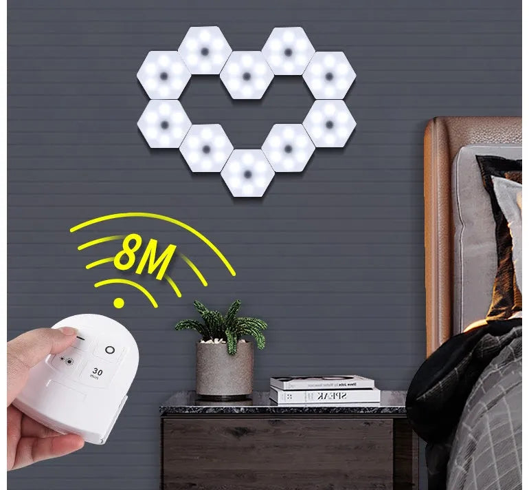 White wireless remote control pat light with compact rectangular design and touch surface