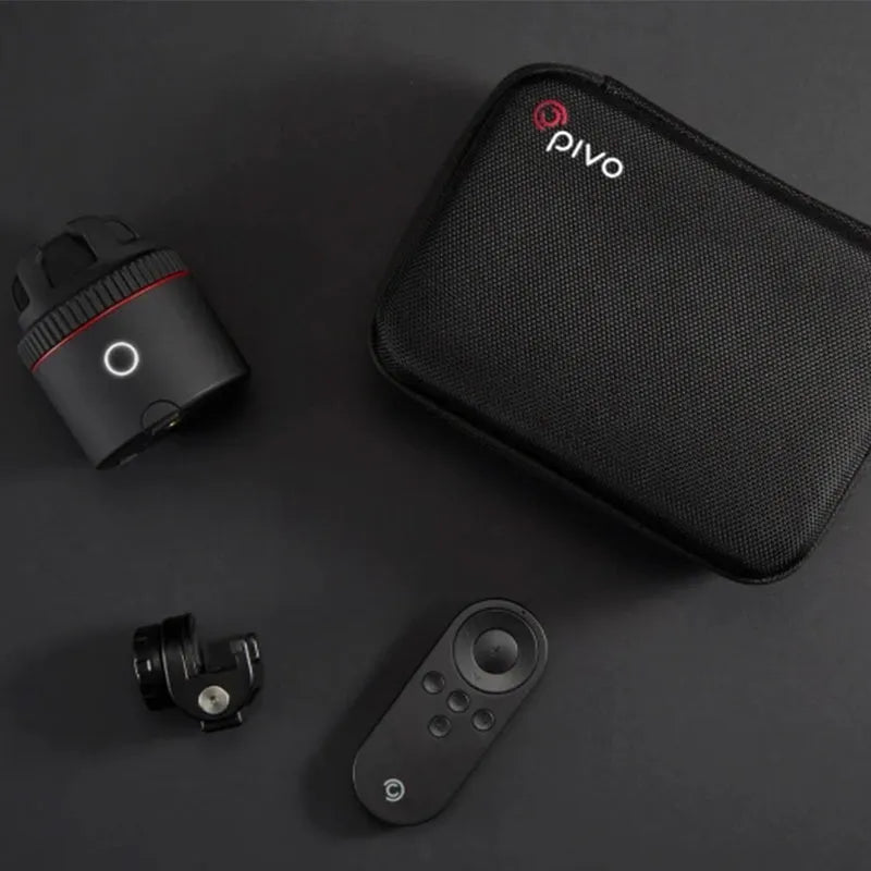 Matte black PIVO facial tracking smartphone mount with 360-degree rotation capability
